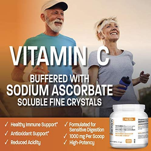 Nutrition facts for Bronson Buffered Vitamin C Powder
