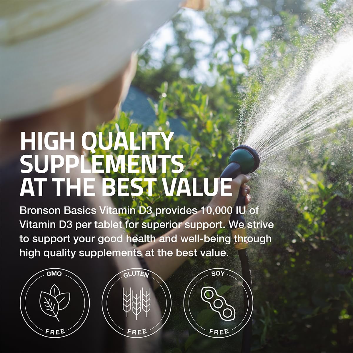 Bronson Vitamin D3 packaging and bottle on white background