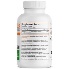 Close-up of Bronson Vitamin D3 10,000 IU softgels