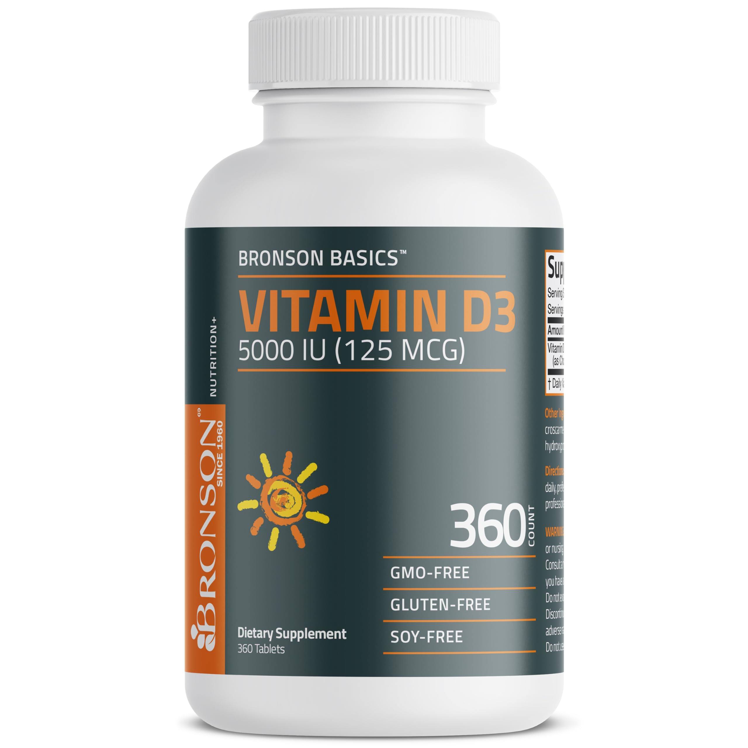 Front packaging for Bronson Vitamin D3 5000 IU