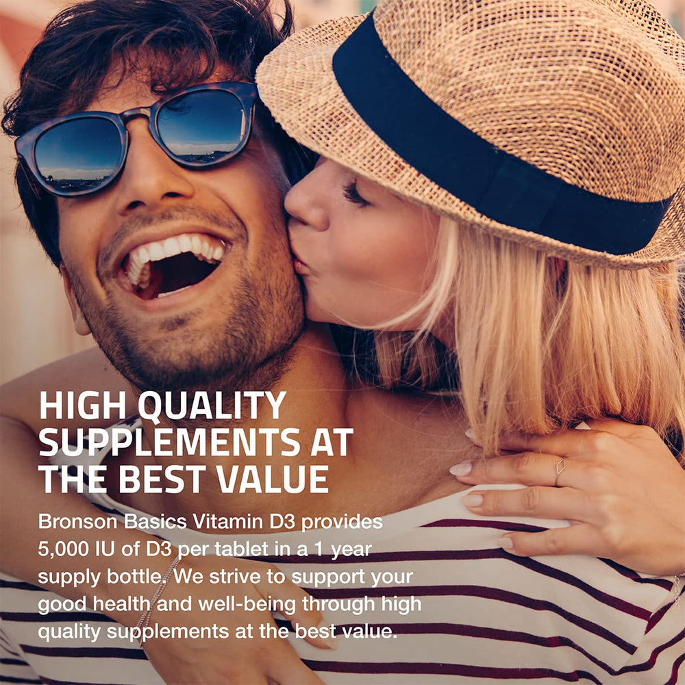 Side view of Bronson Vitamin D3 bottle