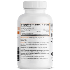 Natural Vitamin E 400 IU softgels arranged on white background