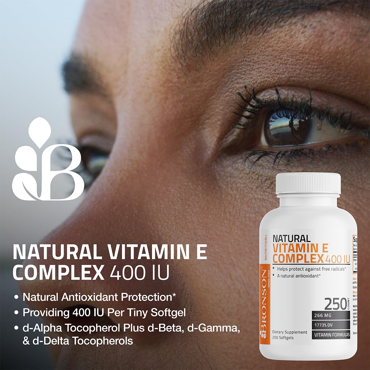 Bronson Vitamin E Complex packaging with bottle and label