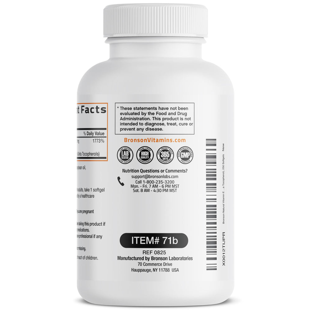 Laboratory potency test badge for Bronson Vitamin E