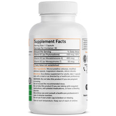 Vitamin K1, MK4 and MK7 capsules close-up