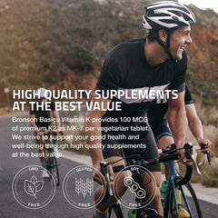 Bronson Vitamin K2 MK-7 100 mcg label close-up