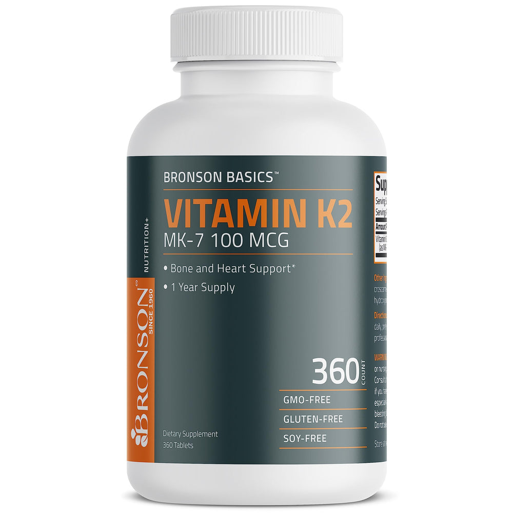 Gluten-free Bronson Vitamin K2 MK-7 product label