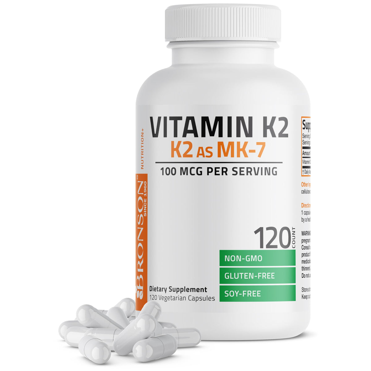 Main product image: Bronson Vitamin K2 MK-7 100 mcg (120 capsules)