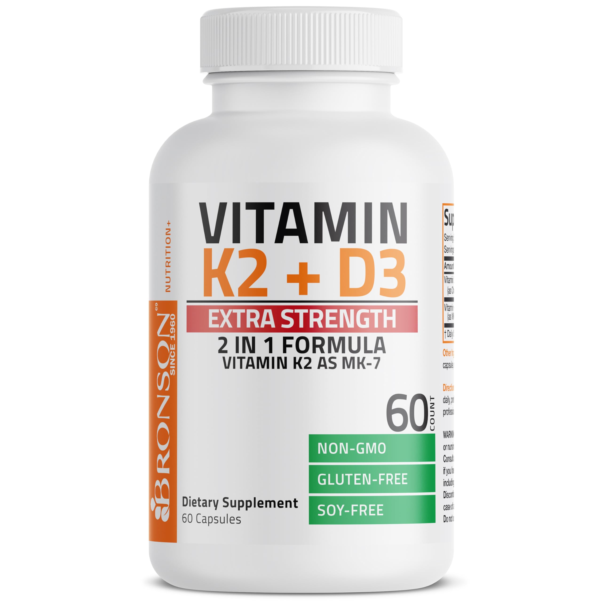 Vitamin K2 MK-7 with D3 softgels and capsules