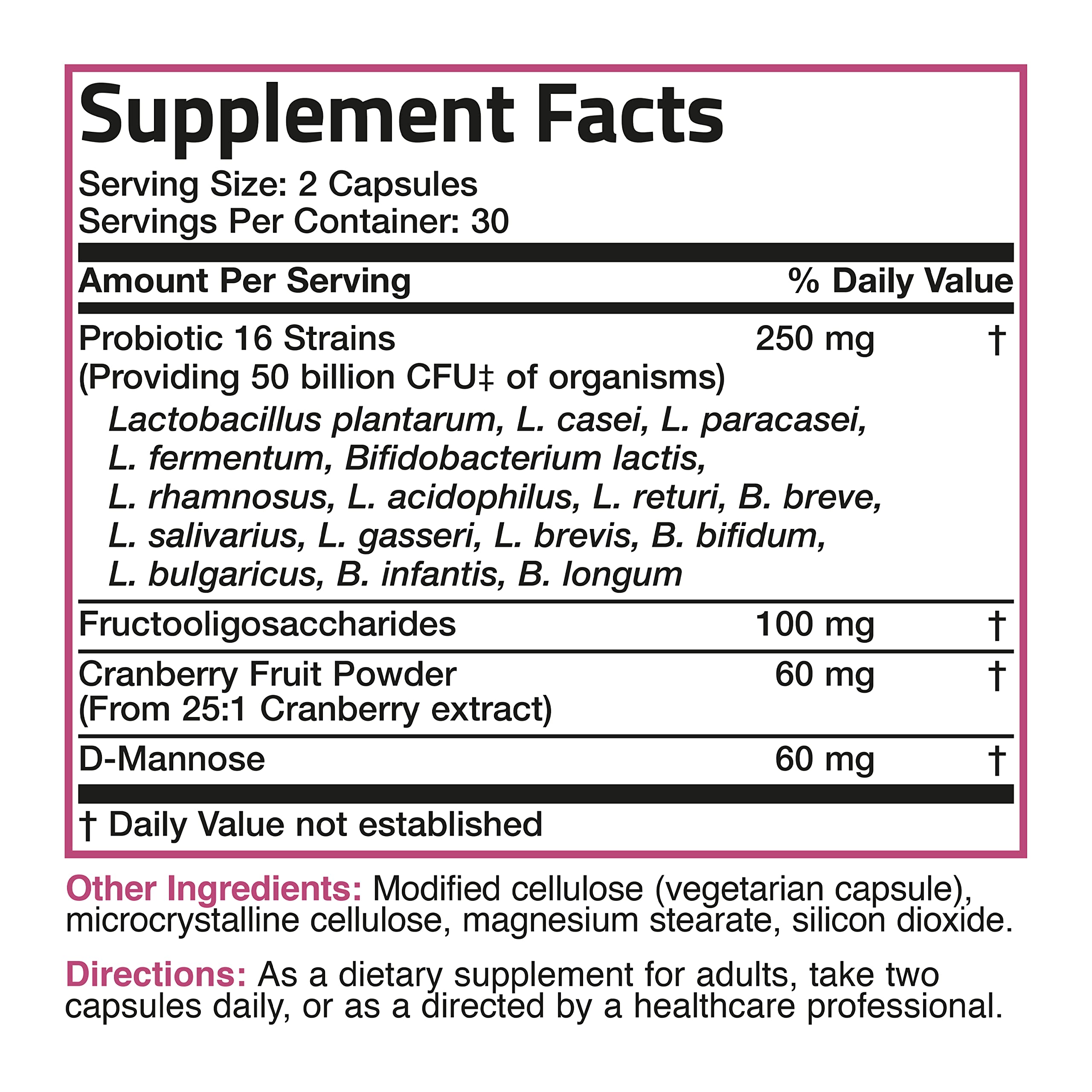 60 vegetarian capsules presentation of Bronson probiotic