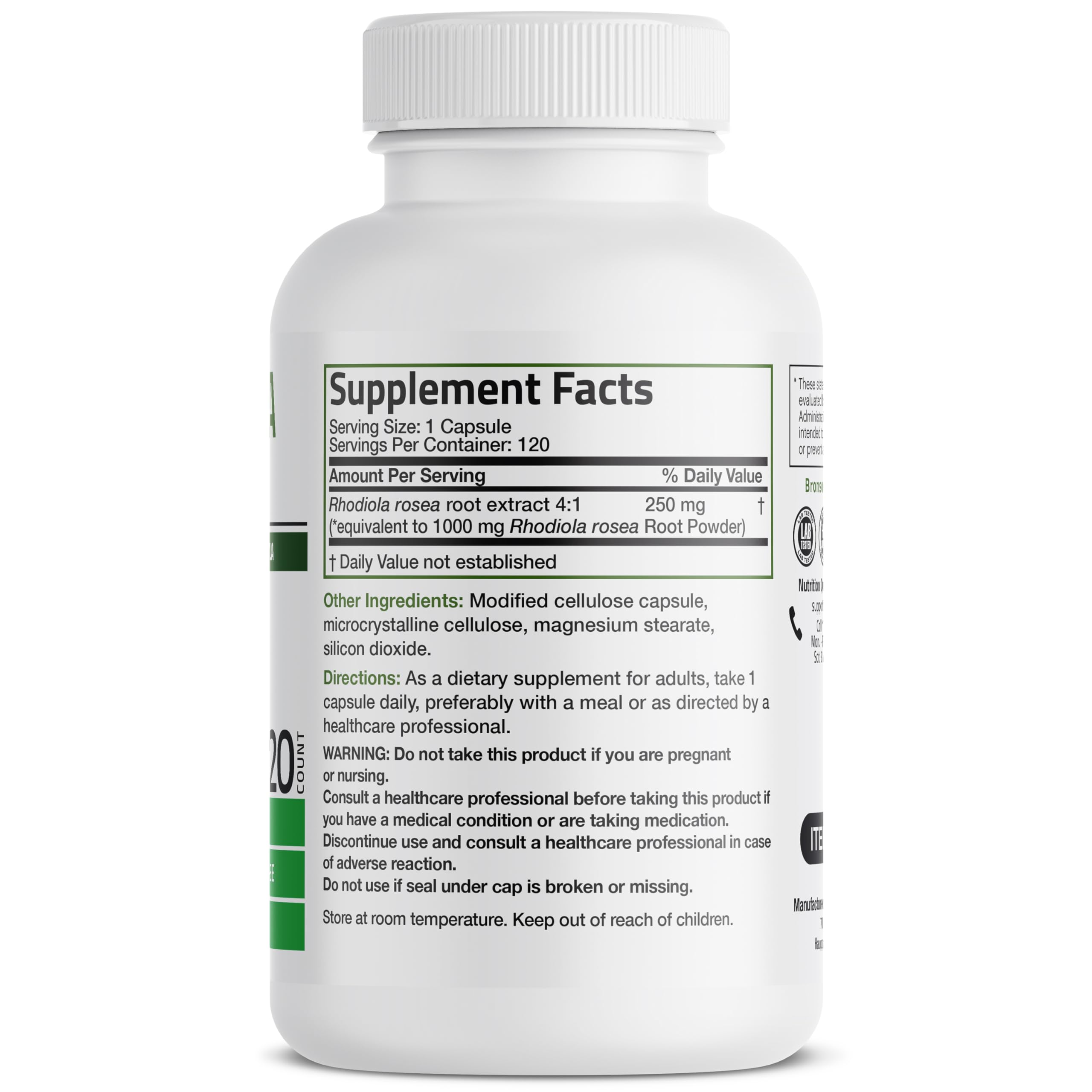 Close-up of Rhodiola Rosea capsules