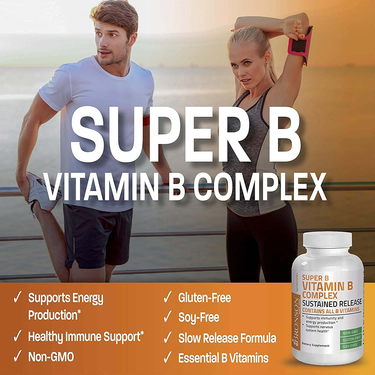 Packaging label showing B1, B2, B3, B6, B9, B12 vitamins