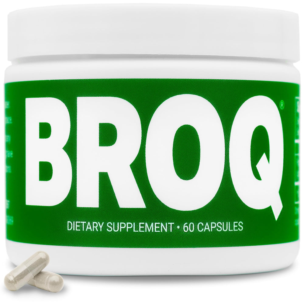 BROQ bottle front view on white background