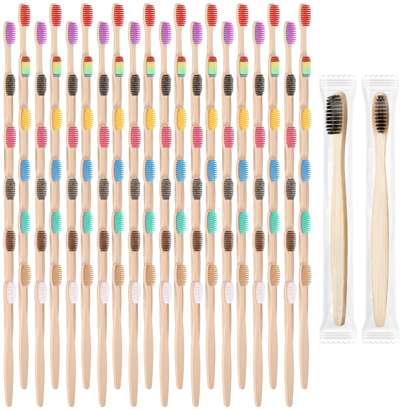 Bruislard bamboo toothbrushes in 12 color options