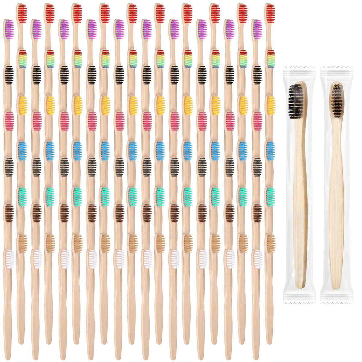 Bruislard bamboo toothbrushes in 12 color options