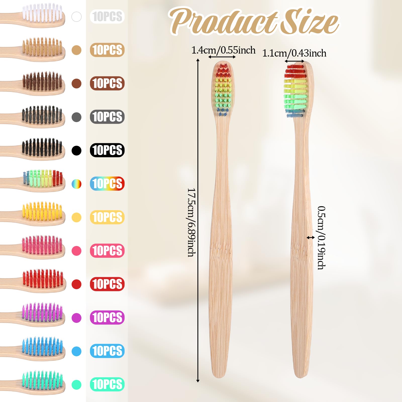 Individually wrapped Bruislard bamboo toothbrushes for travel and hotel use