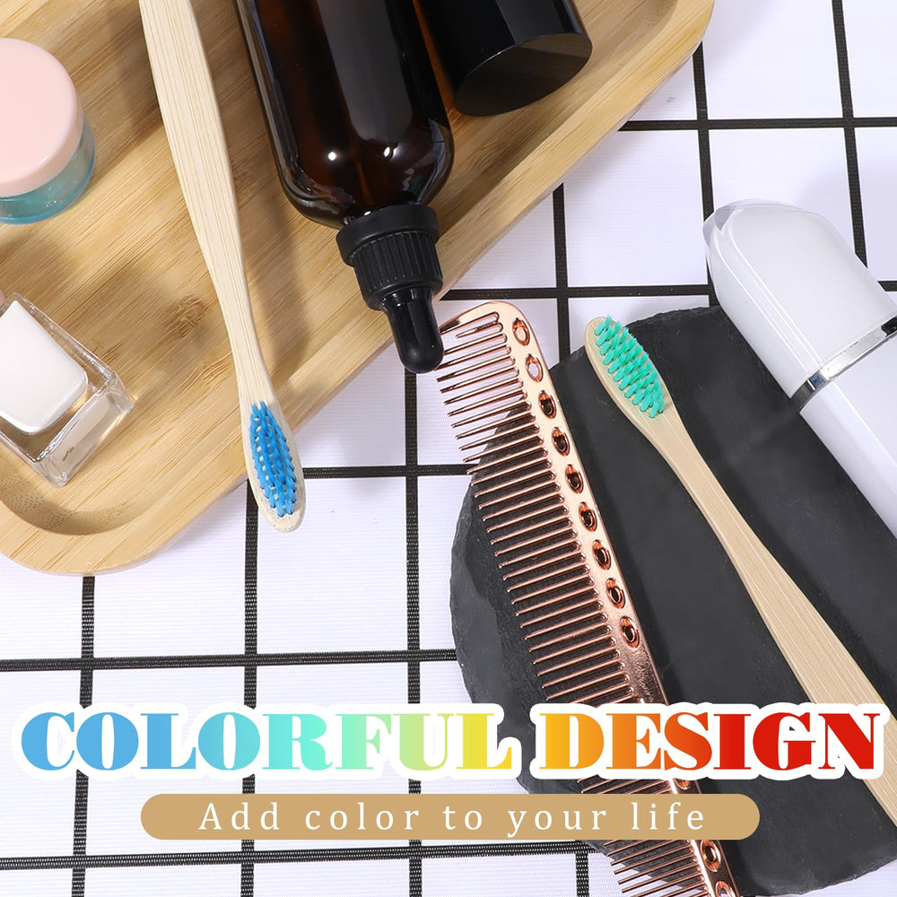 Compact 17.5 cm bamboo toothbrush for on-the-go