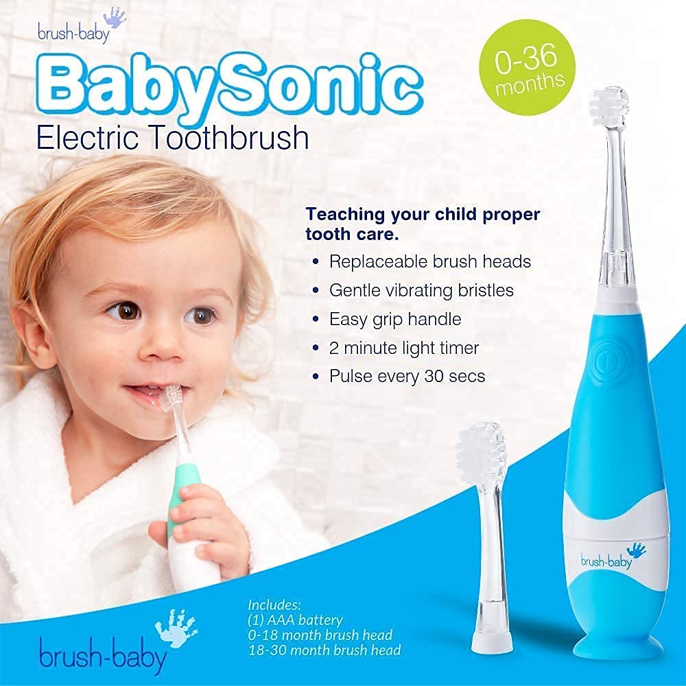 Soft bristles close-up on the BabySonic toothbrush