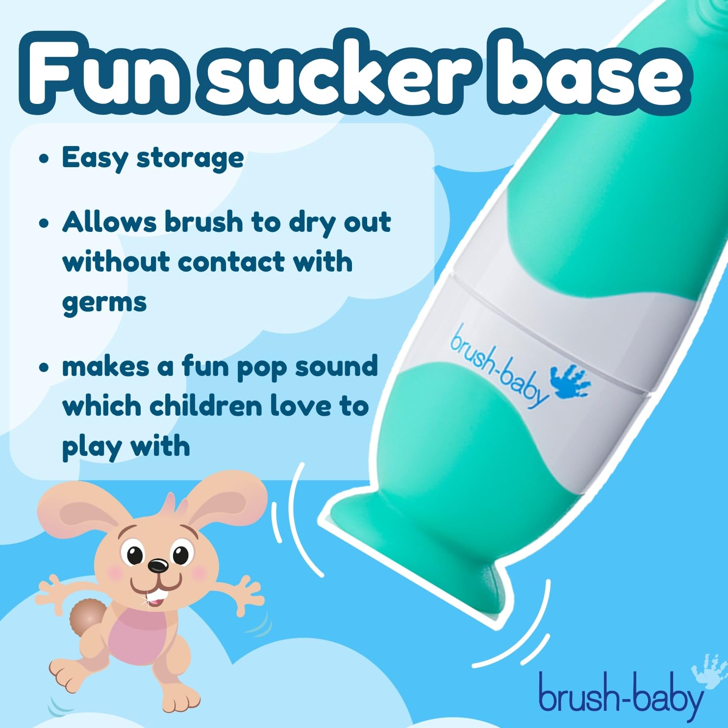 Waterproof suction base keeping the toothbrush upright