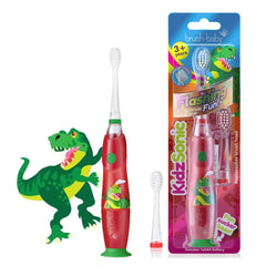 KidzSonic Dinosaur Kids Electric Toothbrush front view with soft round head