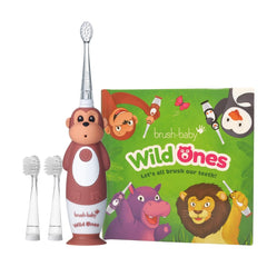 Monkey-themed Brush-Baby WildOnes rechargeable toothbrush front view