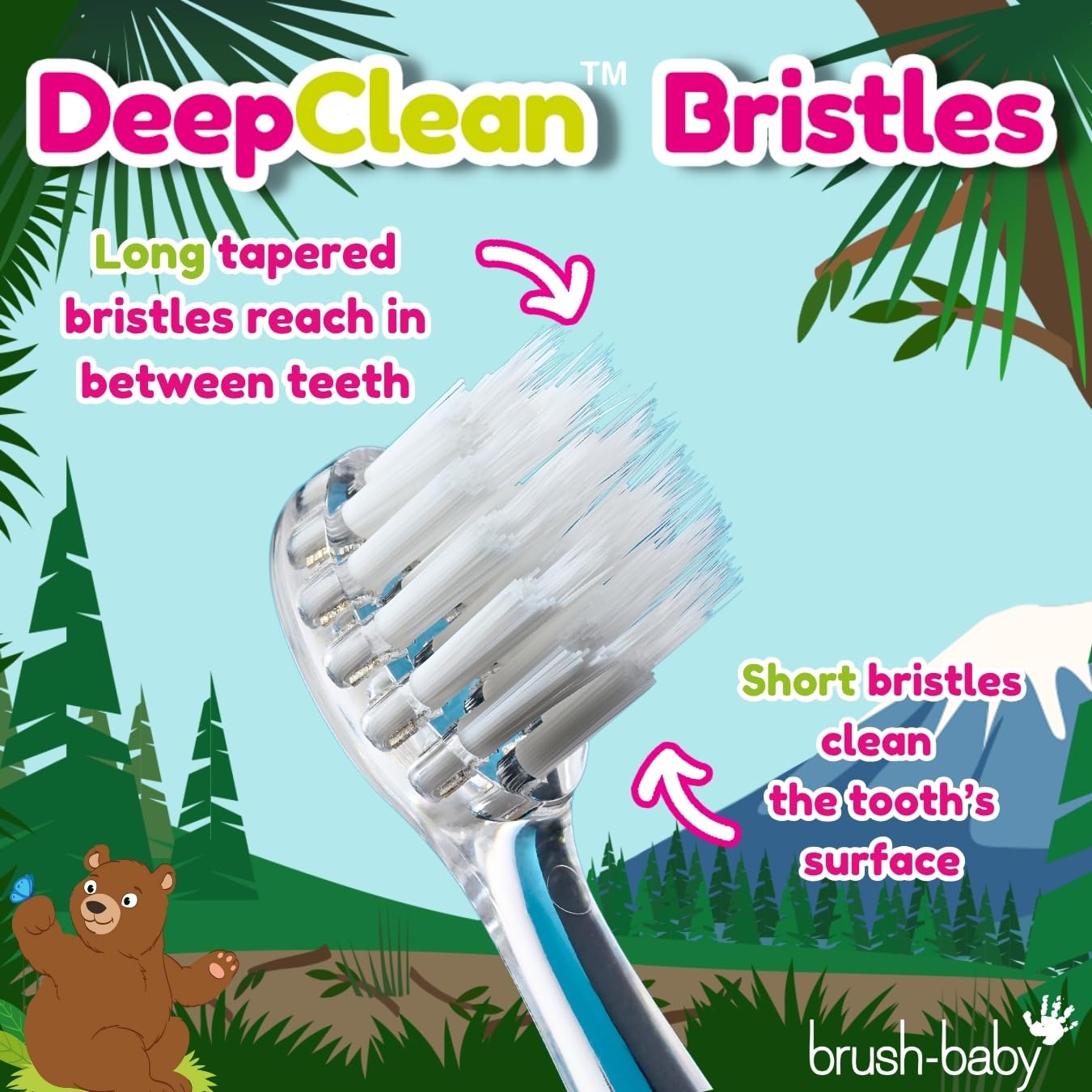 Two gentle brushing modes designed for kids
