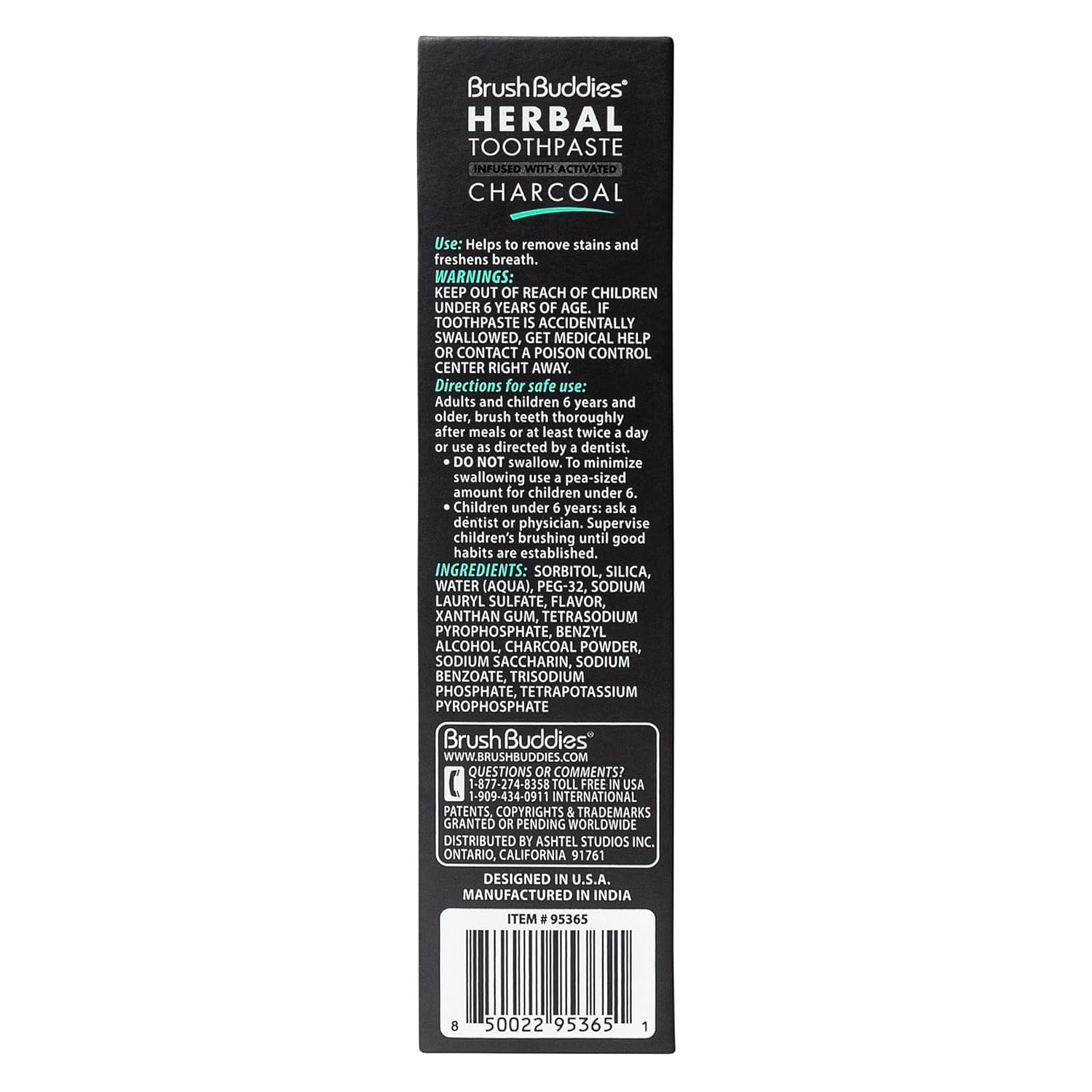 Close-up of activated charcoal toothpaste texture