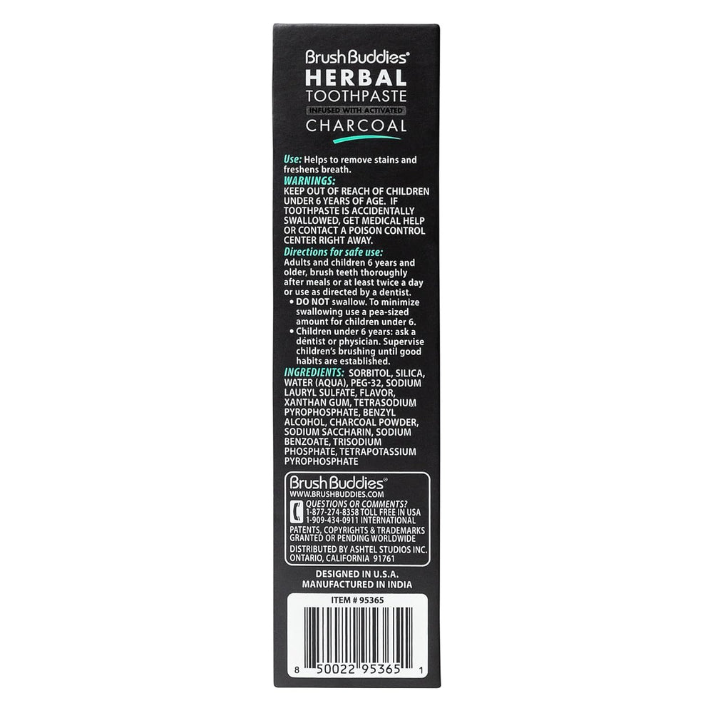 Close-up of activated charcoal toothpaste texture
