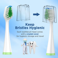 Includes brush head covers for hygienic storage