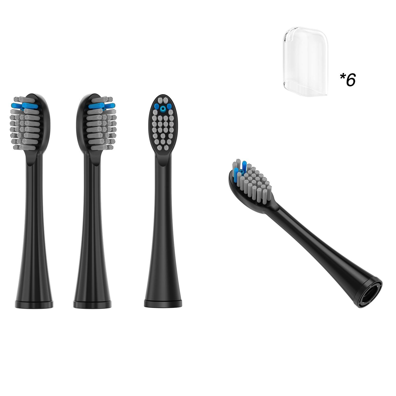 Indicator bristles fading blue to white indicating replacement time