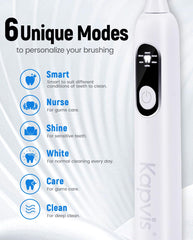 Four replacement brush heads with W-shaped design