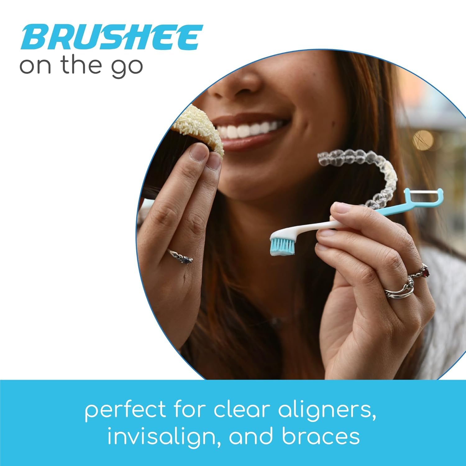 4-in-1 design showing paste, brush, floss and pick