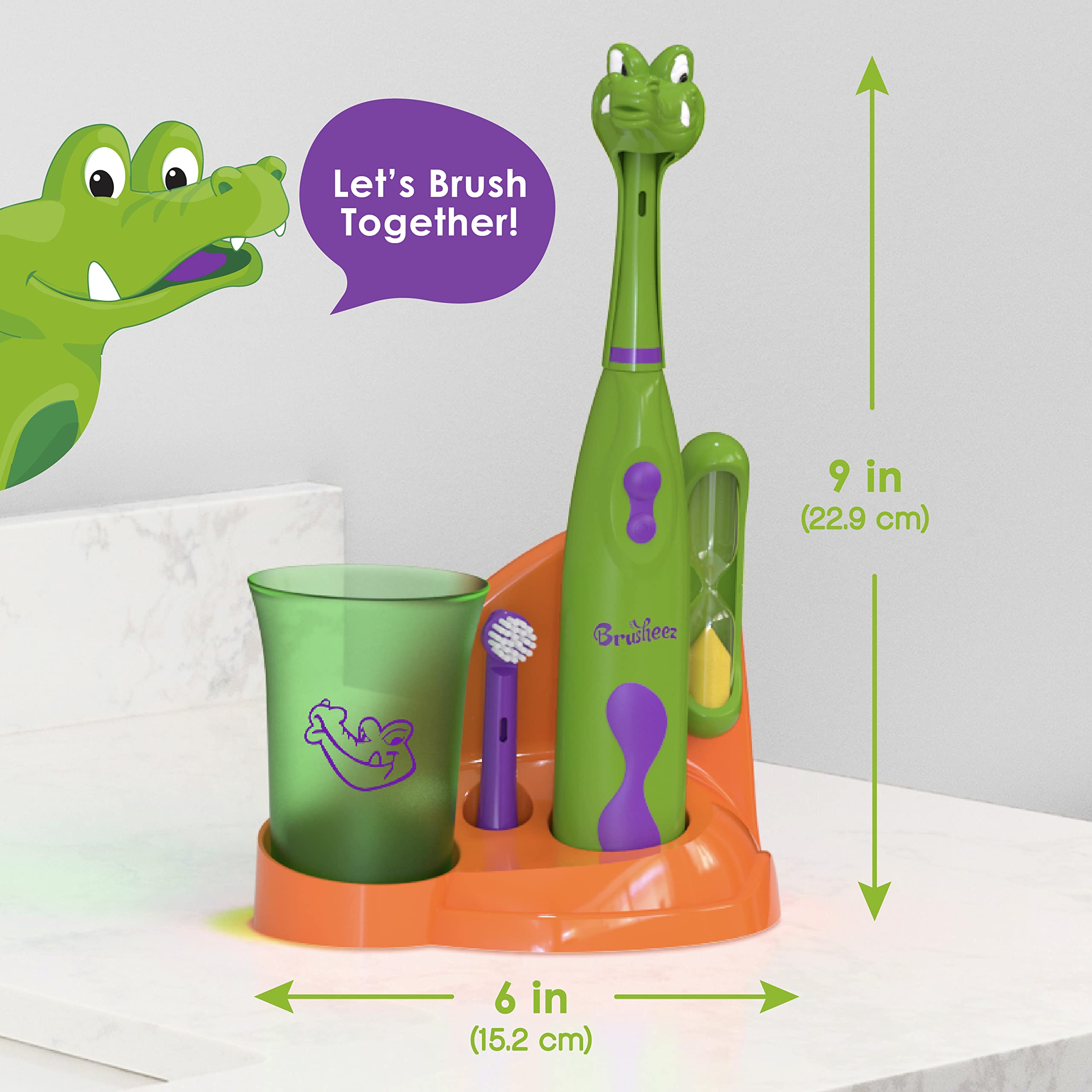Animal-themed brush cover featuring Snappy the Croc