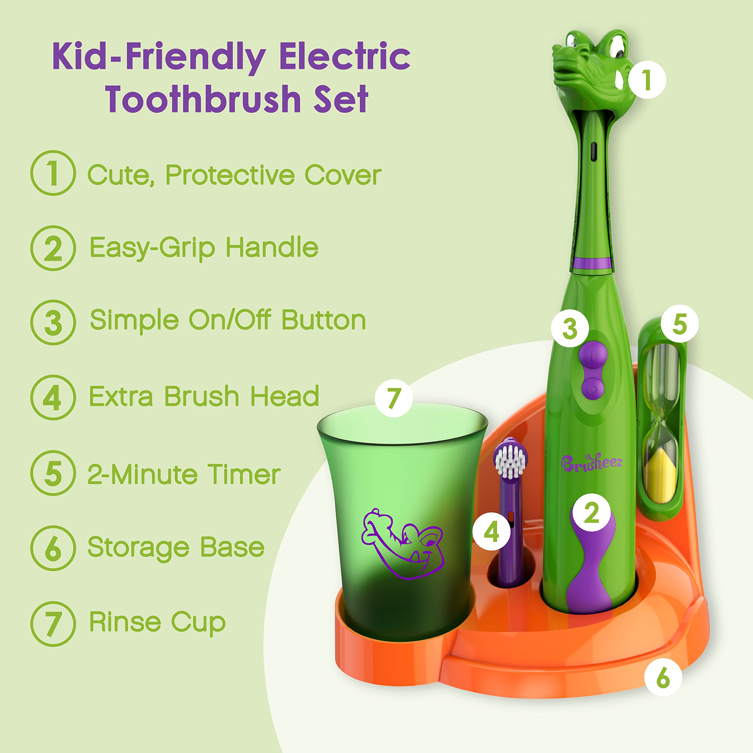 Brusheez toothbrush with rinse cup