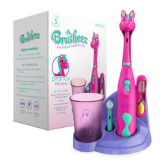 Brusheez Kids’ Electric Toothbrush Set featuring Prancy the Pony design for ages 3+