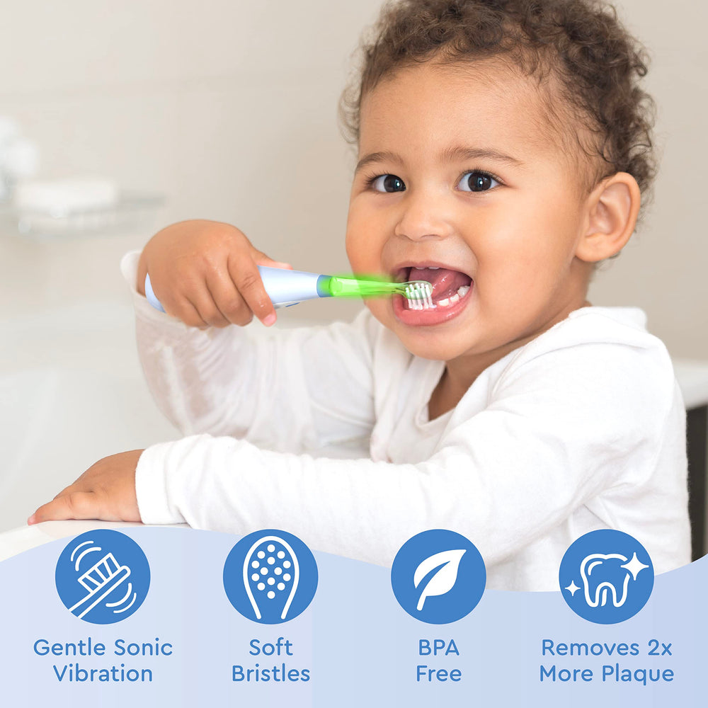 Close-up of ultra-soft bristles on Brusheez toddler toothbrush