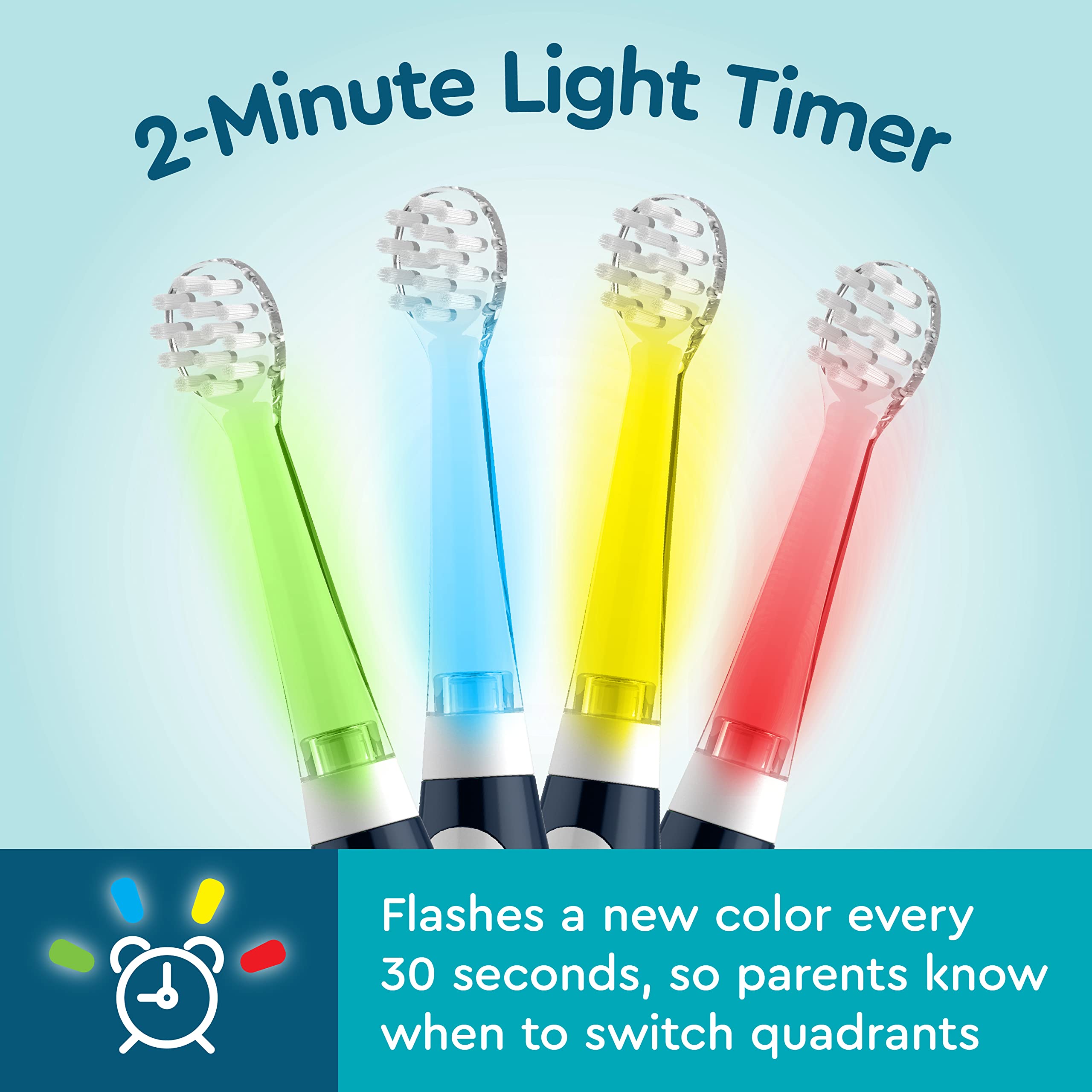 Close-up of ultra-soft bristles on toddler toothbrush head