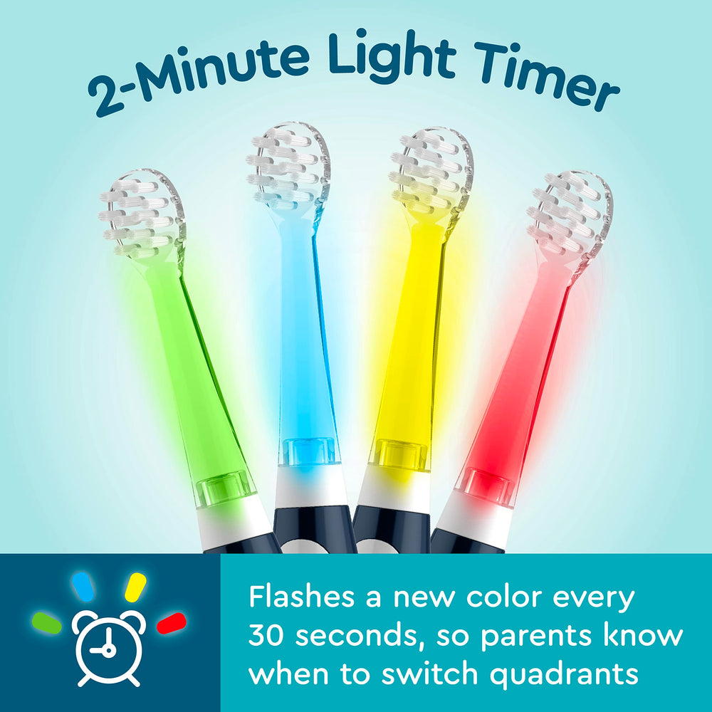 Close-up of ultra-soft bristles on toddler toothbrush head