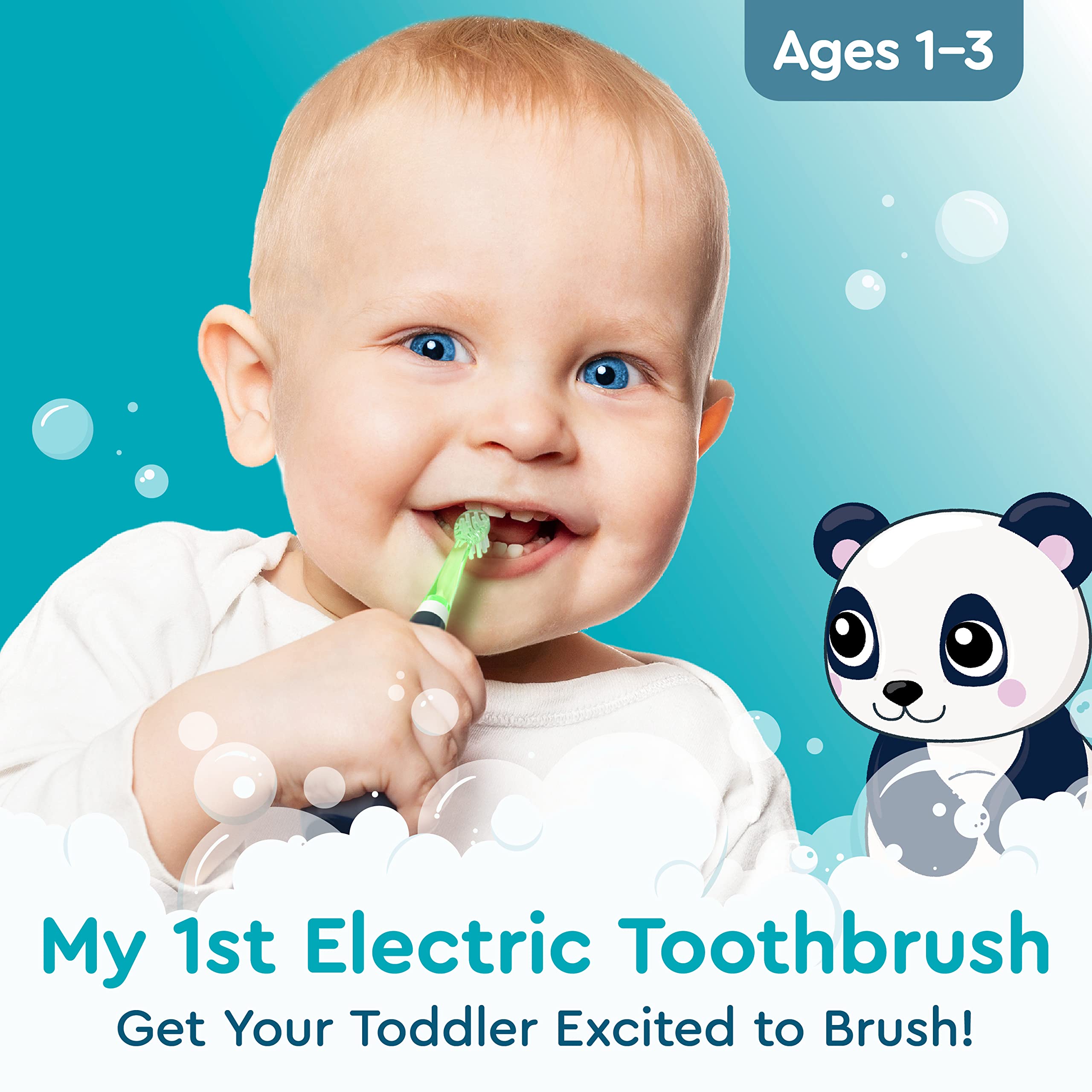 Parker the Panda Brusheez toddler toothbrush side view