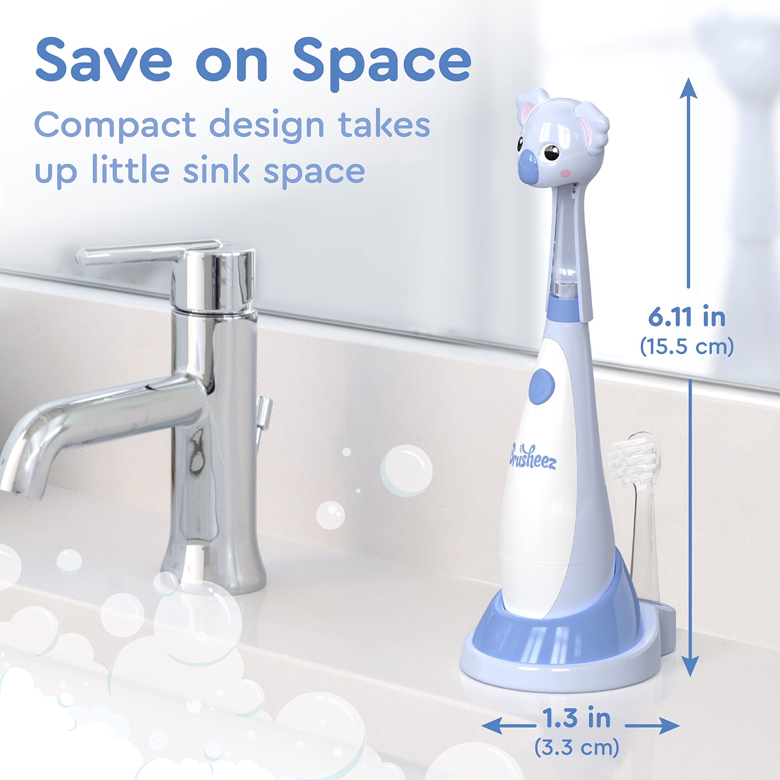 Brushstand with storage for extra head and toothbrush
