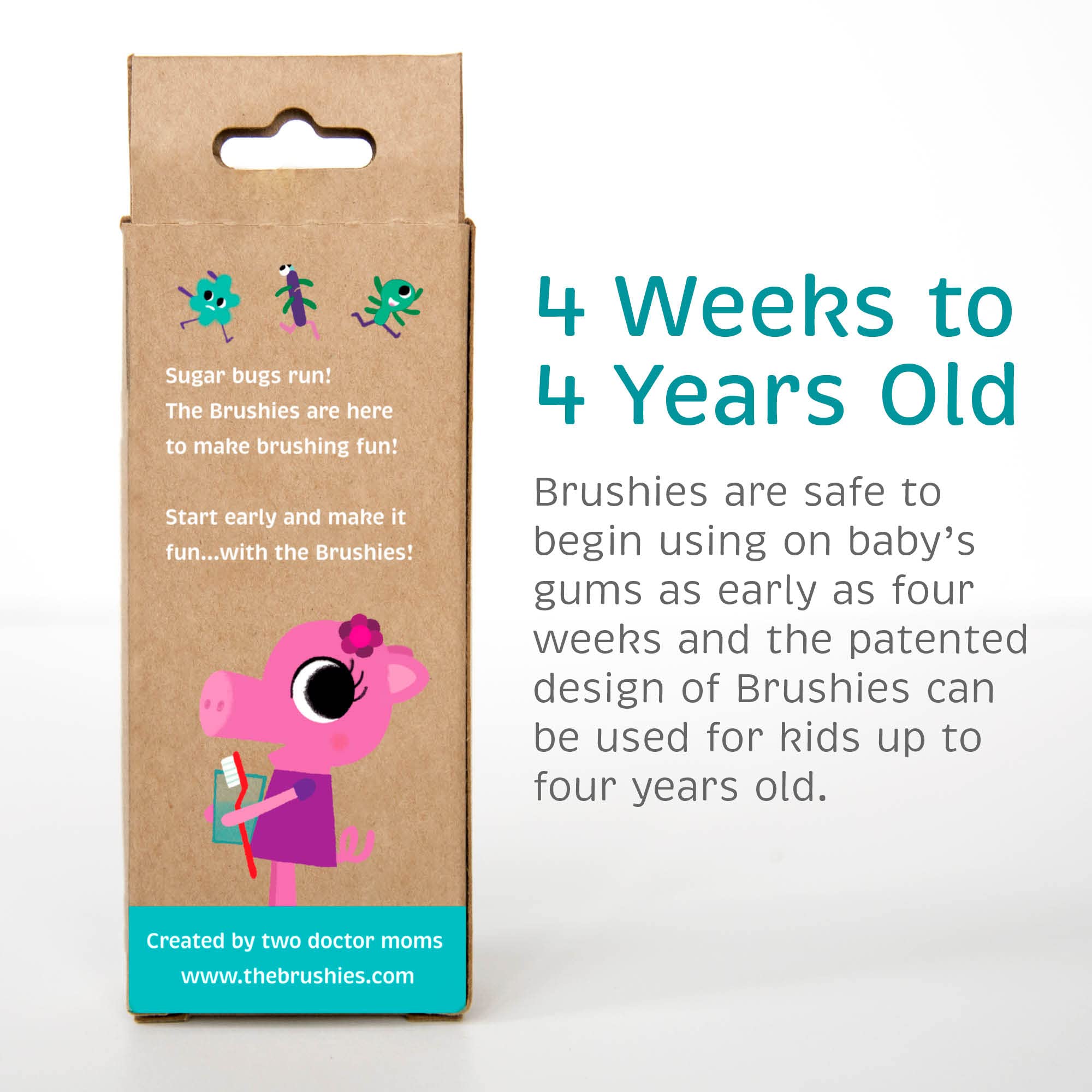 Dishwasher-safe BPA-free silicone material used in Brushies