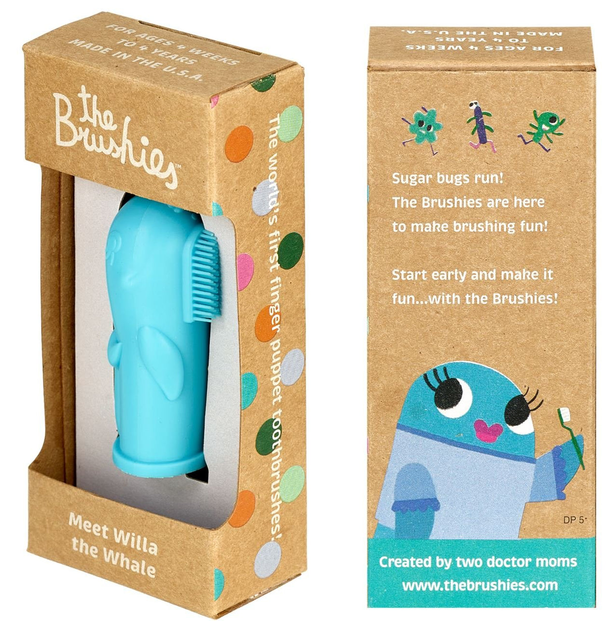Willa the Whale Brushies toddler toothbrush displayed on a white background