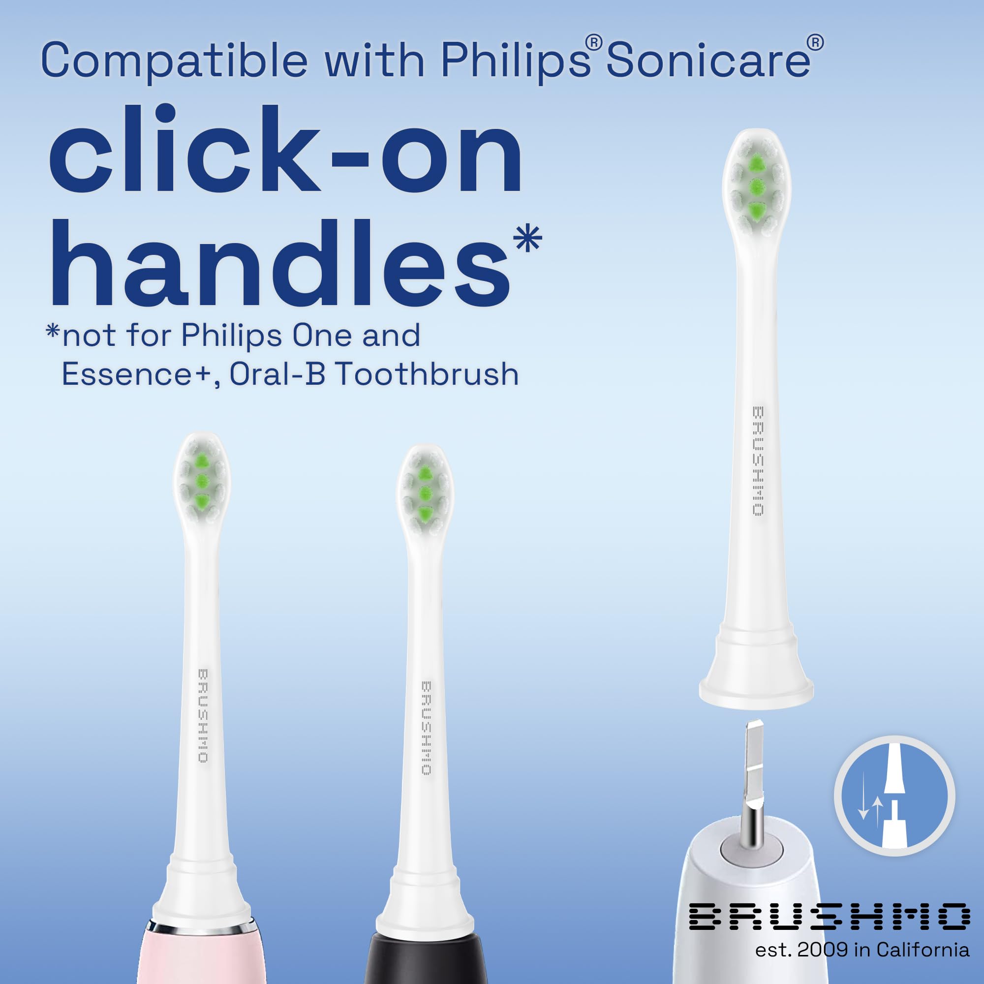 Close-up view of Brushmo 8 compact heads