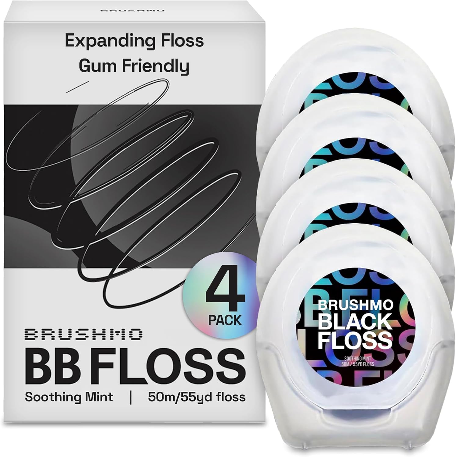 Brushmo Black Floss BBFloss pack of 4 spools (220 yards total)