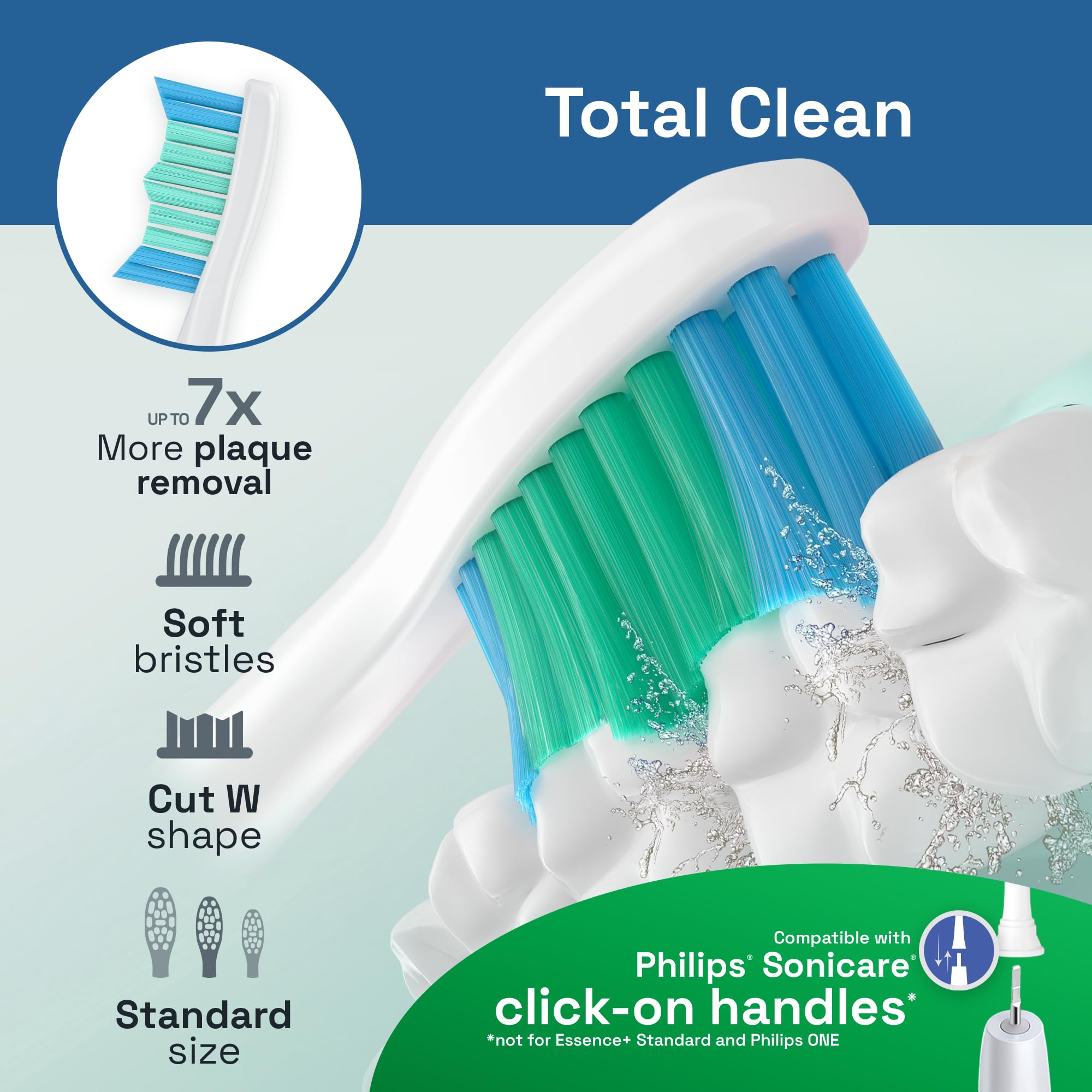BM618 replacement heads compatible with Philips Sonicare click-on handles
