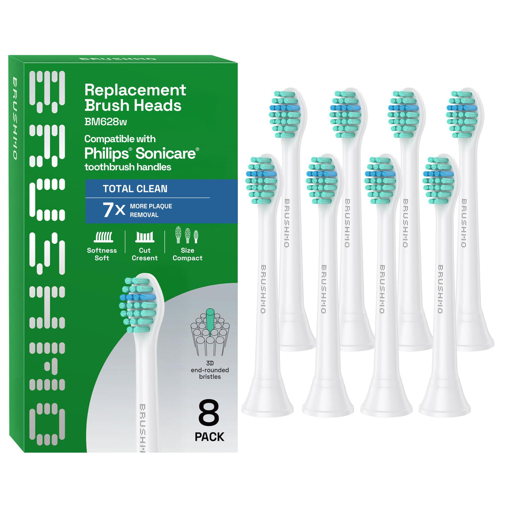 Brushmo BM628 compact replacement toothbrush head in white