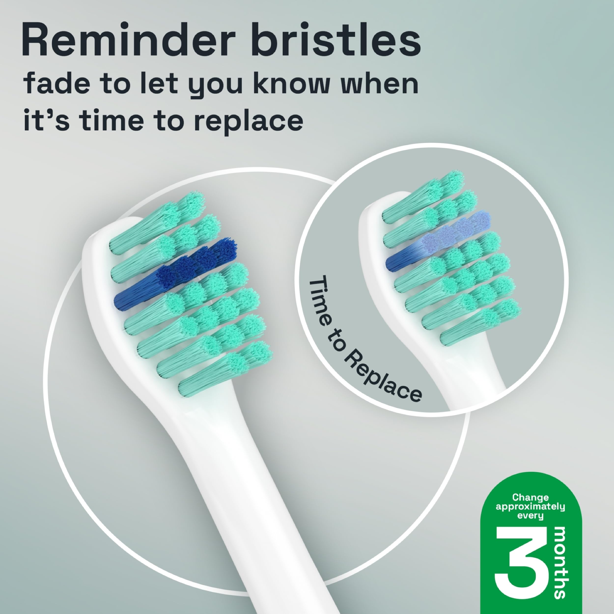 Close-up of Brushmo BM628 bristles showing soft DuPont material