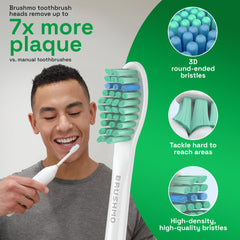 Six standard heads with medium-firm Dupont bristles