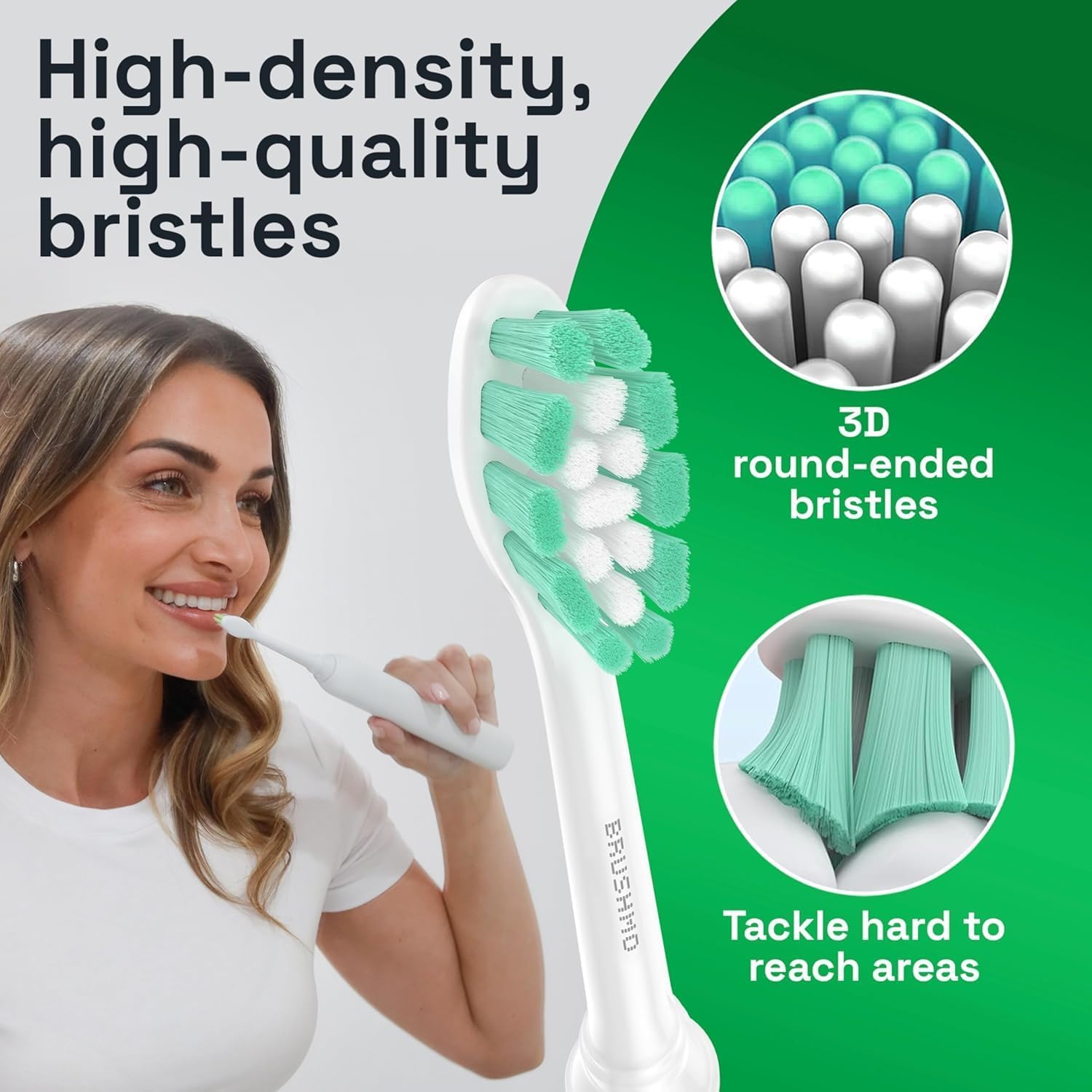 Green indicator reminder on Brushmo BM928 replacement head