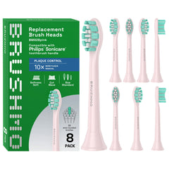 Close-up of Brushmo BM928pk pink plaque-control replacement toothbrush head